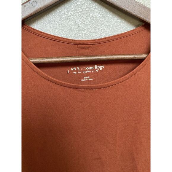 Soft Surroundings orange tunic size small front pocket long sleeve flowy casual - Picture 3 of 6